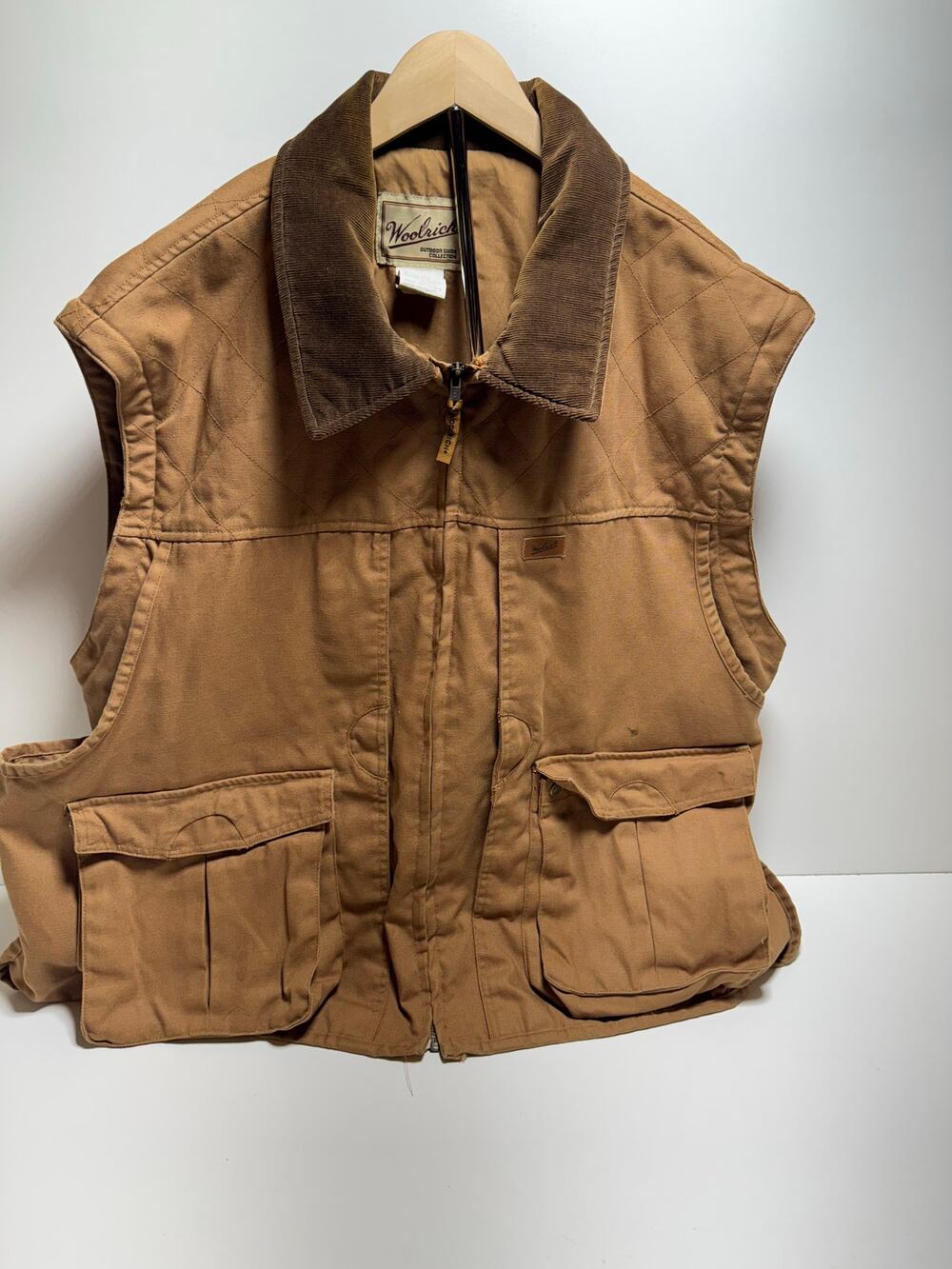 Woolrich Men’s Outdoor Guide Collection Hunting Brown Canvas Vest Sz XL